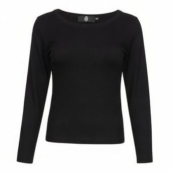 بلوز آستین بلند زنانه پپا مدل Roundneck رنگ مشکی