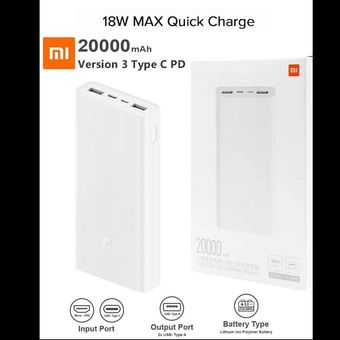 پاوربانک شیائومی مدل PLM18ZM ظرفیت 20000 میلی آمپر ساعت