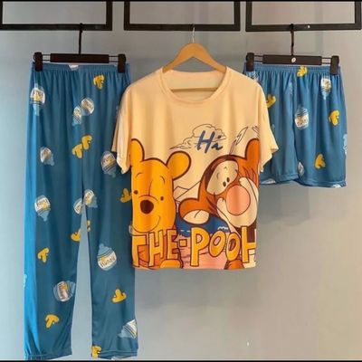 ست سه تکه راحتی تیشرت،شلوار،شرتک طرح پو