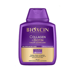 شامپو ضد ریزش و حجم دهنده بیوکسین Bioxcin مدل Collagen & Biotin حجم 300 میلی لیتر