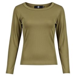 بلوز آستین بلند زنانه پپا مدل Roundneck رنگ سبز زیتونی