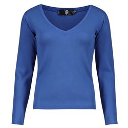 بلوز آستین بلند زنانه پپا مدل Vneck رنگ آبی