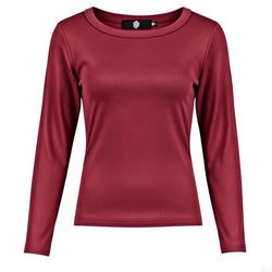 بلوز آستین بلند زنانه پپا مدل Roundneck رنگ آلبالویی