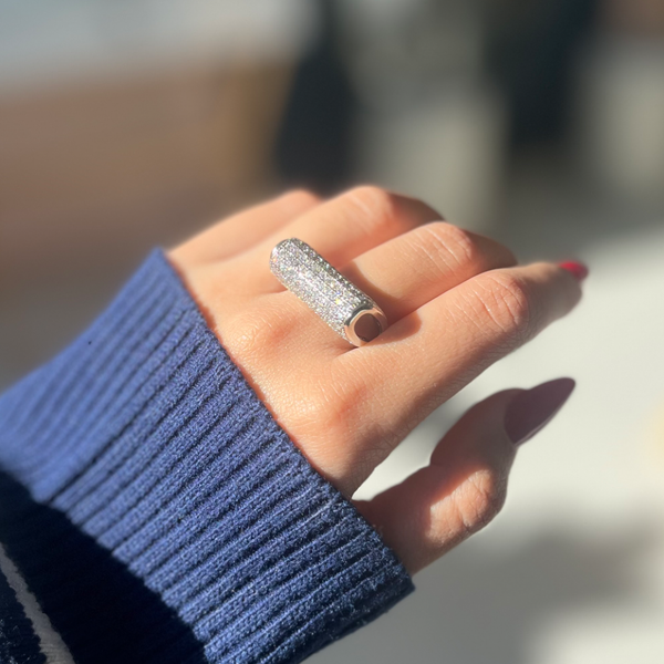 انگشتر دفرمه مدل فول نگین