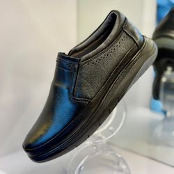 کفش تمام چرم کایت بدون بند مشکی