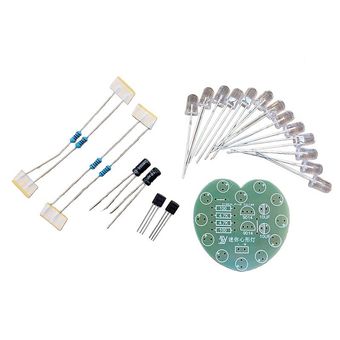 ماژول رقص نور قلب شکل ترانزیستوری با ال ای دی هفت رنگ (مونتاژ نشده)