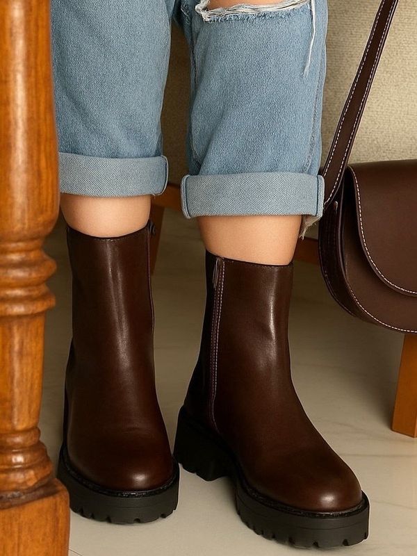 نیم بوت عاجدار بغل زیپ