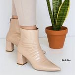 بوت ورنی پاشنه دار چین دار