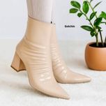 بوت ورنی پاشنه دار چین دار