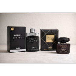 ادوپرفیوم زنانه بالرینا مدل Versace Crystal Noir حجم 90 میلی به همراه ادوپرفیوم مردانه بالرینا مدل مونت لجند حجم 100 میل