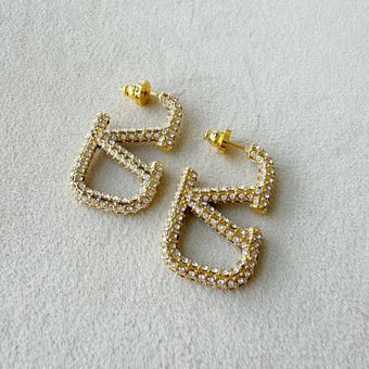 گوشواره ولنتینو فول نگین سایز کوچک