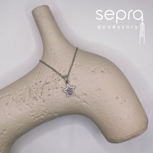 گردنبند زنانه ستاره نگین دار استیل رنگ ثابت