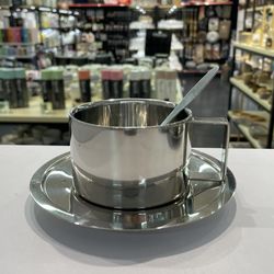 فنجان و نعلبکی استیل
