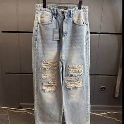 شلوار بگ زاپ دار