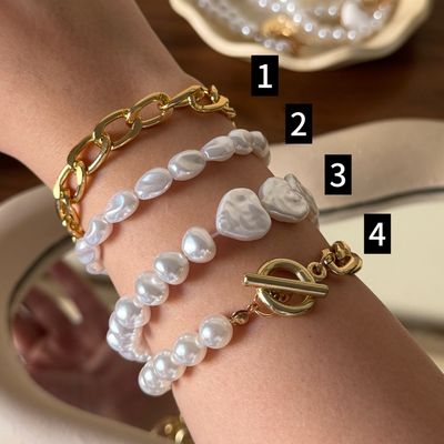 دستبند زنجیری مرواریدی