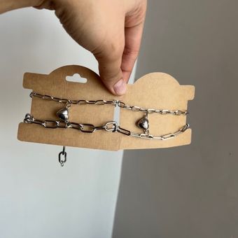 دستبند دوستی زنجیر بیضی و مگنت