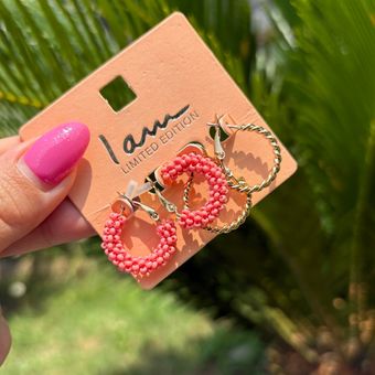 پک گوشواره حلقه ای ساده و‌ منجقی