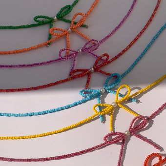 گردنبند منجوق پاپیونی   کد:23