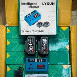 اینورتر هوشمند تک پریز برند LYXUN با دو باطری 128V