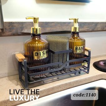 استند جا مایع کنار سینک دو قلو مدل لاکچری