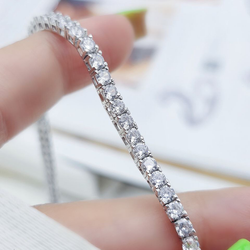 دستبند تنیسی نقره - دستبند تنیسی با آبکاری طلا سفید