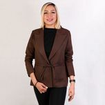 کت یقه انگلیسی کمردار