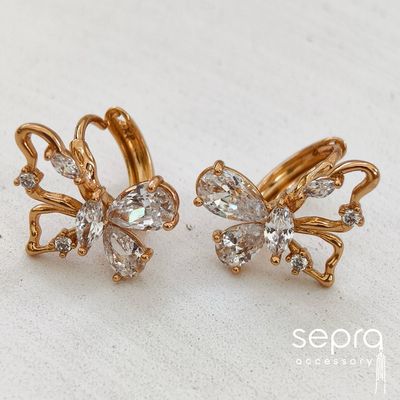 گوشواره پروانه نگین دار ژوپینگ کد 1251