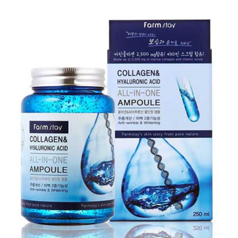 سرم آمپول کلاژن و هیالورونیک اسید فارم استی FarmStay مدل Collagen Hyaluronic Acid حجم 250 میلی لیتر