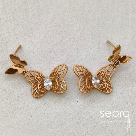 گوشواره زنانه پروانه ژوپینگ کد 1252