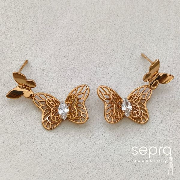 گوشواره زنانه پروانه ژوپینگ کد 1252