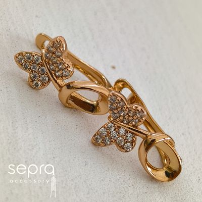 گوشواره زنانه پروانه نگین دار کد 1254