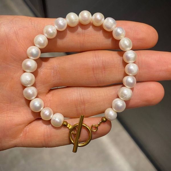 دستبند مروارید پرورشی (سایز : 8 mm)