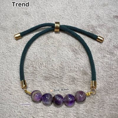 دستبند سنگ آمیتیست با بند مارشال