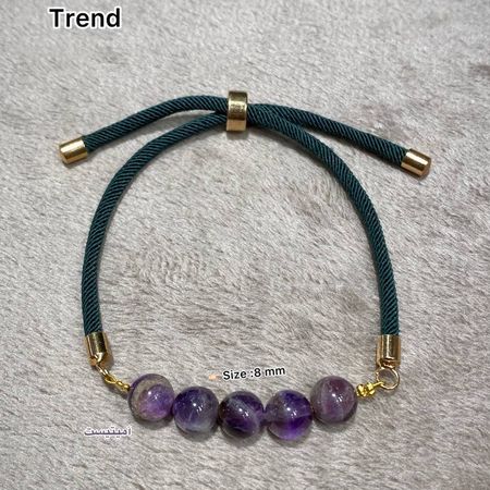 دستبند سنگ آمیتیست با بند مارشال