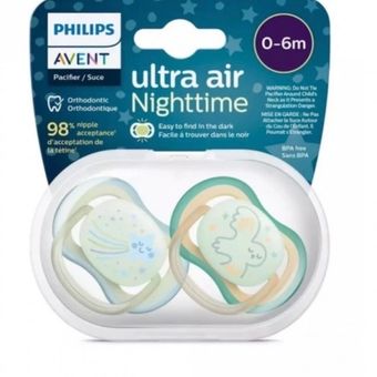 پستانک 6-0 ماه شب تاب اونت طرح ستاره و کبوتر بسته 2 عددی