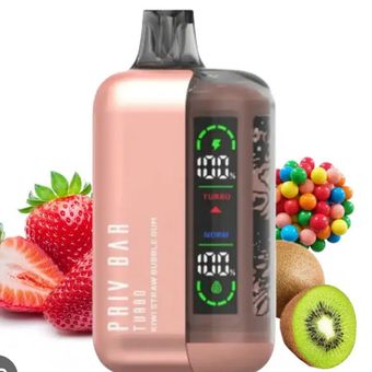 پاد یکبارمصرف کیوی توت فرنگی آدامس بادکنکی پرایو بار | PRIV BAR Kiwi Strawberry Bubble Gum 15000 Puffs Disposable Pod - ا