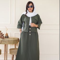 کراپ کت و دامن مدل شالین
