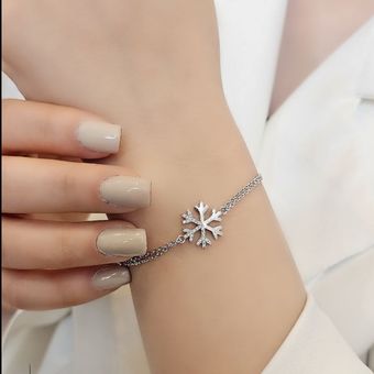 دستبند زنجیری نقره طرح برف