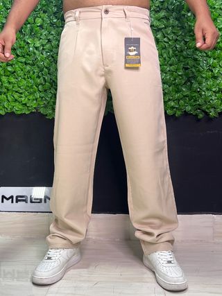 شلوار پارچه ای نیم بگ Massimo Dutti کرم روشن