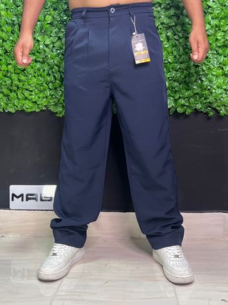 شلوار پارچه ای نیم بگ Massimo Dutti سرمه ای