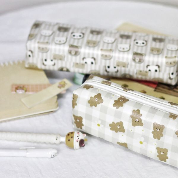 جامدادی تک زیپ فانتزی خرس و بابونه2