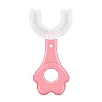 مسواک چرخشی U شکل کودک با برس نرم و سیلیکونی