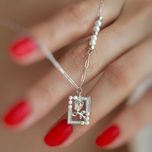 گردنبندنقره مینیمال رز مروارید