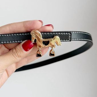 کمربند هرمس لوگو اسب (مشکی)