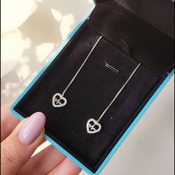 گوشواره بخیه طرح قلب - گوشواره بخیه دخترانه