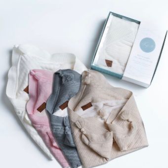 پتو بافت کلاهدار نوزادی لیزا Lisa طرح ساده