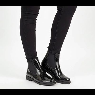 نیم بوت ورنی سنگی 2کش