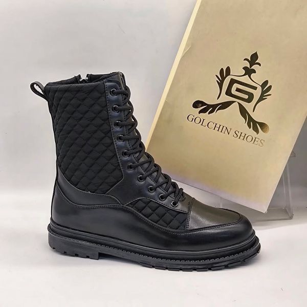 نیم بوت ترکیب چرم و برزنت