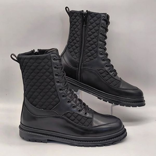 نیم بوت ترکیب چرم و برزنت