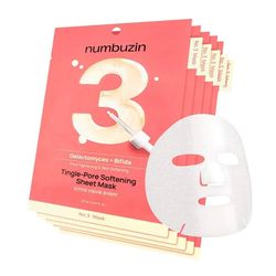 جعبه 5 عددی ماسک کوچک‌کننده منافذ و صاف‌کننده پوست نامبوزین شماره 3 No.3 Tingle-Pore Softening Sheet Mask